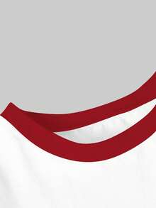 Teen Girl Casual Cherry Pattern Contrast Color Trim Short Sleeve Round Neck T-Shirt, Suitable For Summer - Multicolor - View 3