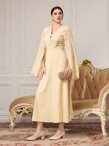 CUCCOO TILAWA Elegant Floral Women's Chunky Heels - Casual Square Toe, High Heel, Fabric Upper, Synthetic Insole, Multi-Season Versatile Shoes, Women's Footwear - Apricot - View 2