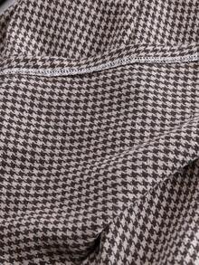 Franclia 大码女装两件套，长袖褶皱针织上衣搭配格子短裤，优雅通勤休闲装，适合春、秋、冬三季穿着。 - 黑色 - 查看 6