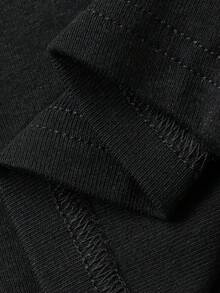 DAZY Áo thun nữ cổ thiết kế ôm sát, kiểu dáng thường ngày, thích hợp mặc lót trong, gợi cảm và sành điệu cho mùa hè. - màu đen - Xem 6