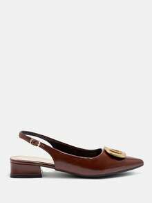 CUCCOO CURVES Giày cao gót đế rộng dành cho nữ - Cà phê nâu - Xem 7