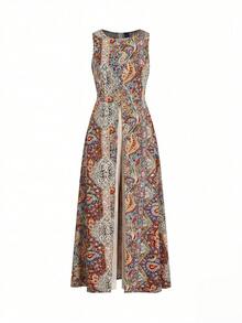 Ellevyn Bộ áo liền quần cổ tròn kiểu quấn, in họa tiết, thanh lịch dành cho nữ, thích hợp cho kỳ nghỉ. - Nhiều màu - Xem 6