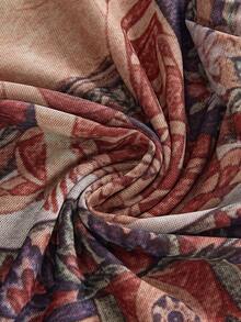 ROMWE Avant 中国风佛像印花串珠项链设计迷你连衣裙女装 - 彩色 - 查看 11