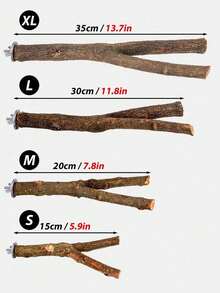 1 件/2 件木制双枝鹦鹉栖架，适合所有季节的鸟类 - 棕色 - 查看 15