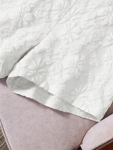 SHEIN LUNE Women Casual Versatile Daily Wear Jacquard Shorts - White - View 3