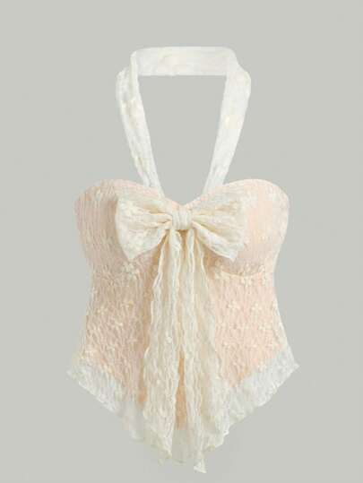 GlowEve Bowknot Decor Elegant Backless Camisole For Women, Vacation Style