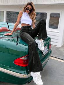 Flexra 女士街头风牛仔裤 - 黑色 - 查看 6