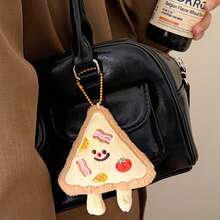1 pieza Lindo colgante de mochila con diseño de pizza de dibujos animados - Multicolor - Ver 2