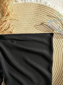 SHEIN Khăn quấn đi biển họa tiết sao biển kim loại dành cho bé gái - màu đen - Xem 4