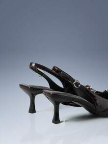 CUCCOO GRLICON 时尚尖头细高跟派对女鞋 - 咖啡棕 - 查看 4