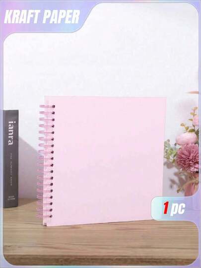 SHEIN 7*7Inch/8x8Inch/10x10Inch DIY Scrapbook Album 40 Pages/20 Sheets Hardcover Kraft Paper Scrap Book Photo Albums Memory Book For Wedding And Anniversary Family