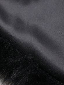 FRIFUL Women's Colorblock Sleeveless V-Neck Fuzzy Fabric Shoulder Tie Cinched Waist Drawstring Loose Casual Versatile Tank Top, Autumn/Winter - Black - View 6