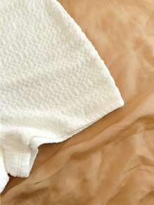 Soleia 女士春夏度假白色针织纹理系带连体衣，修身性感浪漫，适合派对、约会、情人节、嘉年华、海滩游轮、下午茶等场合 - 杏色 - 查看 4