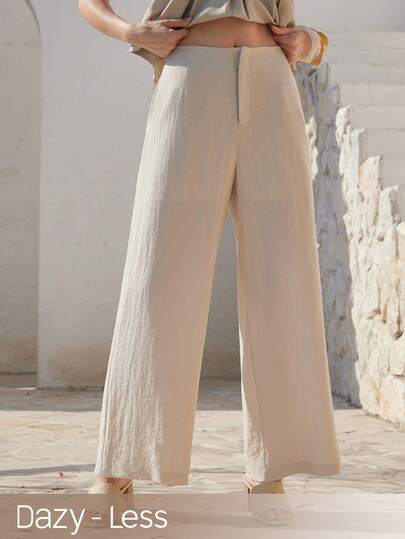 Dazy-Less Women's Solid Color Minimalist Casual Pants