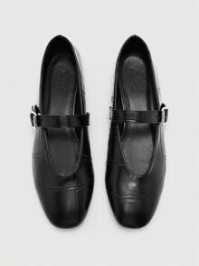 CUCCOO BIZCHIC Women's Fashion Commuter Versatile Casual Mary Jane Flat Shoes For Christmas - Pure black - View 2