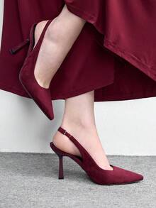 CUCCOO BIZCHIC Women's Pointed Toe Fashion High Heel Pumps Spring Shoes Spring Break Easter - Burgundy - View 4