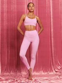 GLOWMODE FeatherFit™ Strappy Back Sports Bra Tank Top Low Impact Yoga Daily Gym  Spring Summer - Pink - View 7