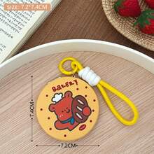 1Pc Original Cute Cartoon Folding Mirror - Portable Compact HD Touch-Up Mirror For Girls With Lanyard - Multicolor - View 7