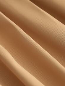 GlowEve CURVE Set da 2 pezzi per taglie forti: maglietta a maniche corte e gonna plissettata, casual per tutti i giorni/pendolarismo, primavera/estate/autunno - Beige - Visualizzare 6