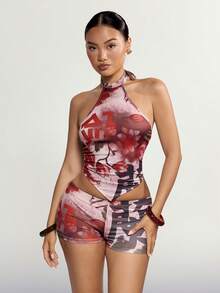 SHEIN ICON 2026 New Arrive Women's  Y2k Fashion Printed Sleeveless Summer Tank Top,Chinese Style Outfit - Multicolor - View 1