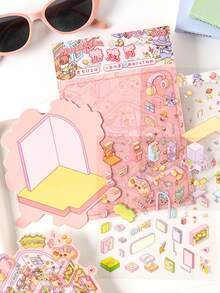 1 Set Of 4 Pcs Miniature Scenery Stickers For Witch's Part-Time Job - DIY Stickers And 3D Stickers - Witch part-time job - View 4