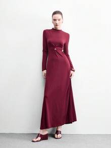 CUCCOO BIZCHIC Women's Rhinestone Embellished Casual Platform Slide Sandals - Burgundy - View 6