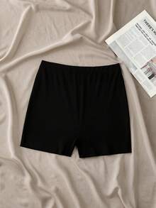 SHEIN Franclia 女士高腰显瘦提臀紧身短裤 - 黑色 - 查看 2