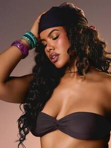 MISSGUIDED 波西米亚风雪纺沙滩罩衫纱笼裹裙套装，含配套头巾，花卉动物印花夏季度假沙滩装 - 彩色 - 查看 7