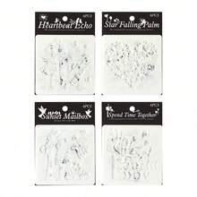 1Set Of 4 "Whispers Of Love" Hollow-Out Hand-Copy Newspaper Stencils - Cross-Border PET Material Spray-Painting DIY Drawing Templates - Sets - View 10