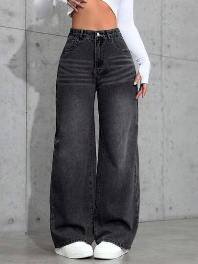 Jeanoix Plus Size Y2K Cowgirl Style Black Non-Stretch Skinny Straight Leg Pants, Spring Outfits For Women