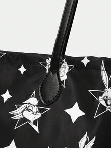 LOONEY TUNES X SHEIN Women's Cartoon Printed Pattern Convenient Handbag - cartoon - View 3