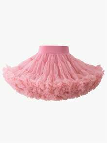 Young Girls Ballet Tutu Skirt, Soft And Fluffy Pink Sports Set, Suitable For Pairing With Various Snug Fit Tops, Cute And Elegant Mesh Fabric With Bow Accent, Suitable For Stage Performance, Recital And Everyday Wear - Blue - View 2