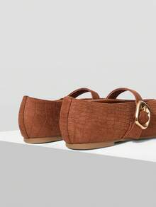 MOTF PREMIUM WOMEN'S COMMUTING CASUAL COMFORTABLE VERSATILE MARY JANE SQUARE TOE FLAT SHOES VALENTINE'S DAY - Tan - View 8