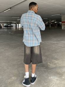 Ngobest Haus Ngobest Haus 男士柔软舒适休闲蓝棕色格子长袖翻领衬衫，春秋季 - 彩色 - 查看 2