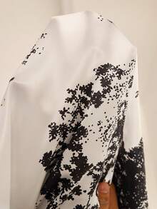 SHEIN Women's Elegant Satin Printed Contrast Lace Slip Dress Nightgown - Multicolor - View 5