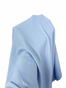 CovetEZ Plus Size Solid Blue Full Zip Hooded Casual Jacket - Blue - View 7
