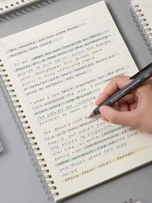 1pc/3pcs Pp Cover Metal Coil With Ties Notebook,80sheets-160pages,A5 Size ,Horizontal Line Inner Core,Blank Line Inner Core,Minimalist,Portable,Waterproof,Perfect For Students,Business Back To School ,School Supplies , Office Supplies Valentine DAY, V - A5 lined - View 2