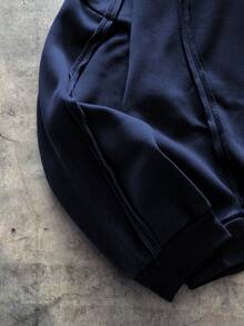 AXEPEAK Men's Rebel Hooded Sweatshirt And Sweatpants Casual Suit - Navy Blue - View 4