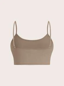 SHEIN EZwear New Spring/Summer Knitted Women Khaki Sports & Casual Multi-Piece Outdoor Suit Nude Two Piece Set Two Piece Set Curve Tights Two Piece Set Women Beige Two Piece Set Legging Two Piece Set - Khaki - View 12