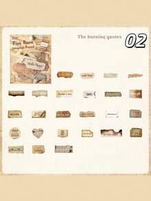 2 Set Of 50 PCS Memories Quotes For Journal Stickers Scrapbook Stickers Vintage English Label Scrapbooking Junk Journal Embelishment Decoration Stickers - various - View 5