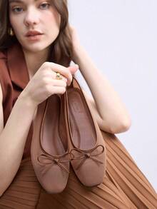 CUCCOO BIZCHIC Spring And Summer Women's New Mesh Breathable Bow Mary Jane Shoes Valentine's Day - Mesh brown - View 5