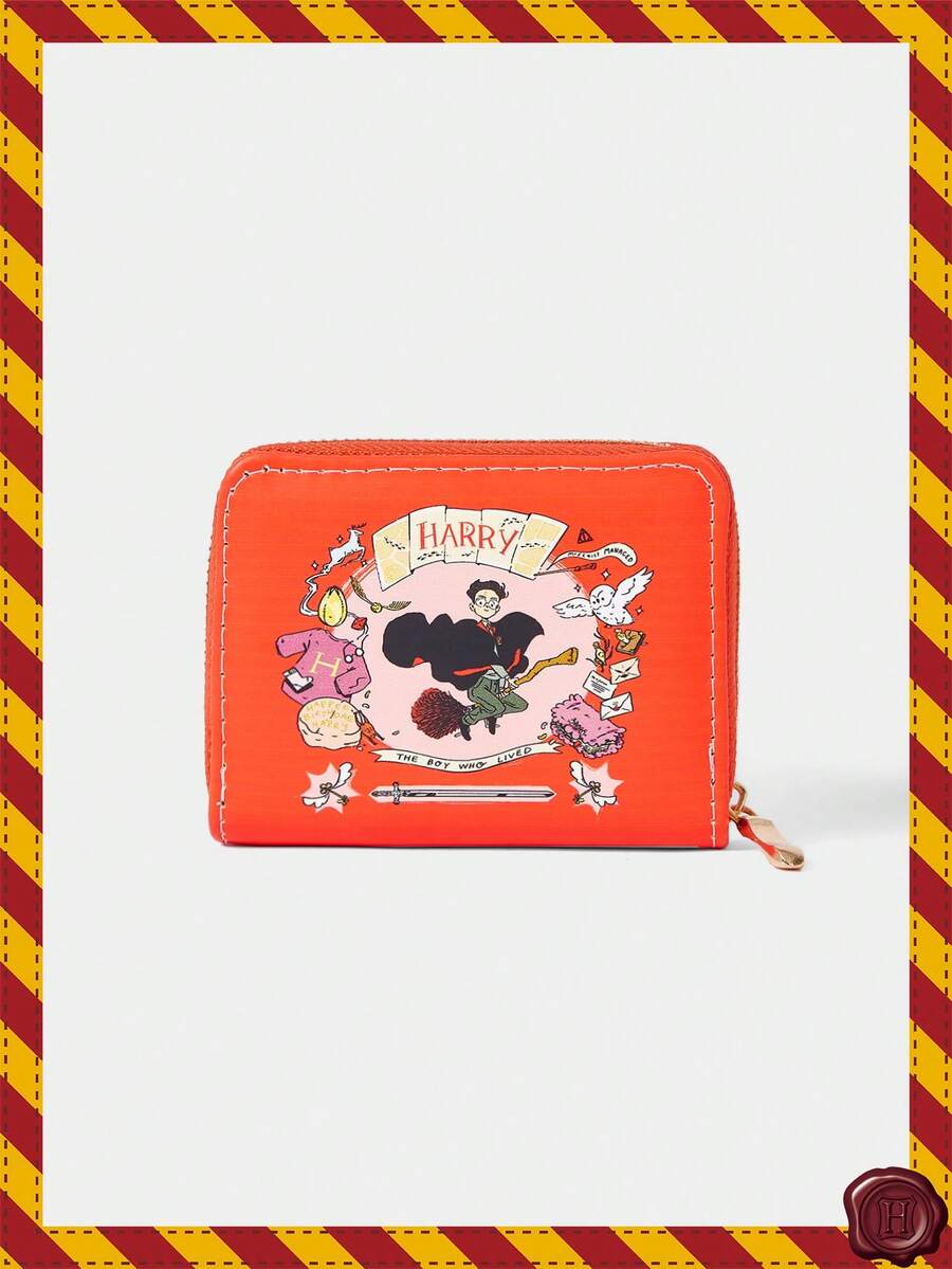 HARRY POTTER X SHEIN Creative Moon & Black Cat Multi-Functional Card Wallet Small Coin Purse - Rose pink - View 1