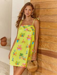 CAJUNI FULL21_SHORTDRESS COST: 25 USE PRINT NUMBER: 1728051 - Green - View 5