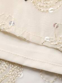 DAZY White Sequin Embroidered Vacation Skirt For Women, Summer - White - View 3