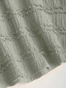 Sweetra Áo hai dây cổ yếm thắt nút nhún bèo dành cho nữ phong cách Y2K - xanh quân đội - Xem 5