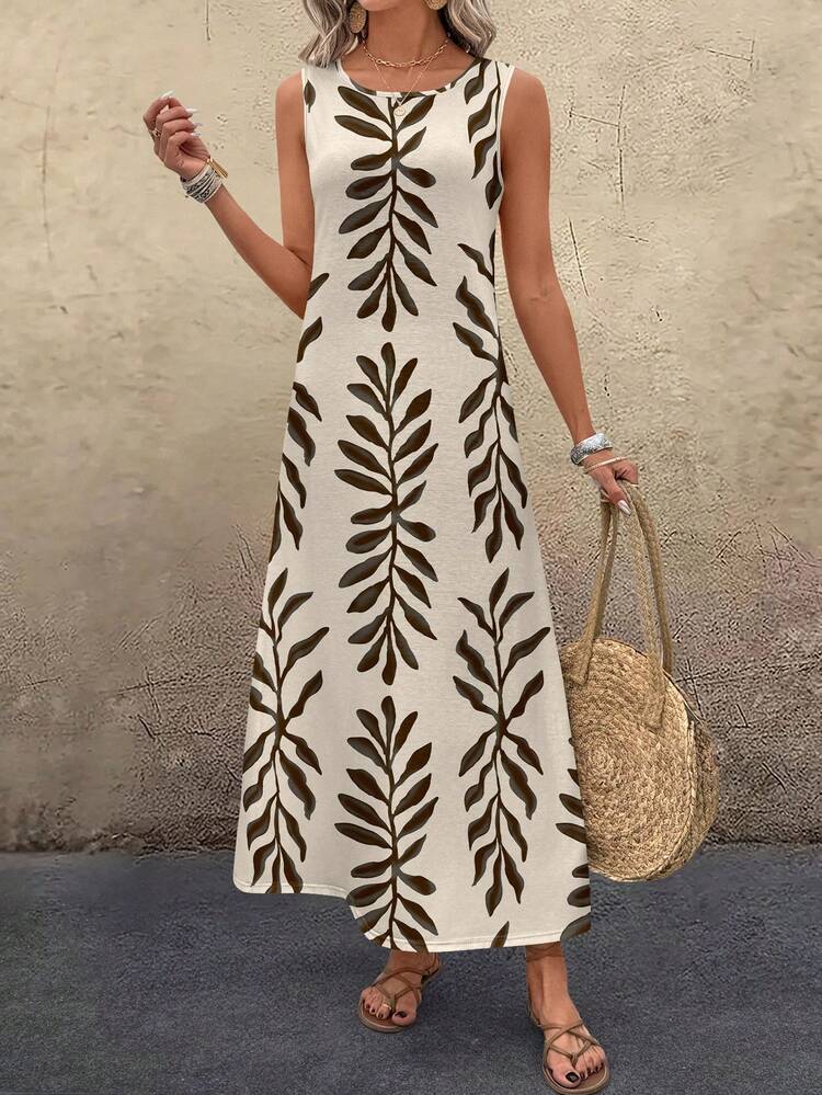 EMERY ROSE Women's Casual Tree Branch & Floral Print Dress, Suitable For Spring/Summer,Casual - Multicolor - View 5