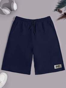 SHEIN Cottnline Quần short nam 3 món có nhãn rút dây chi tiết - Nhiều màu - Xem 4
