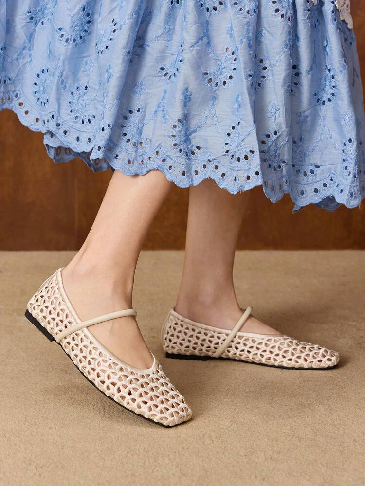 HOLLOW OUT MARY JANE SHOES BALLET FLATS SPRING SHOES