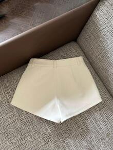 Resyla 2条装女士纯色休闲短裤，带口袋 - 黑與白 - 查看 2