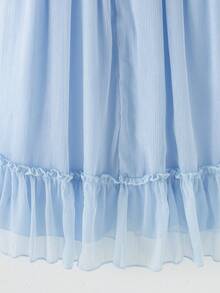 Souflis Souflis 法式风格少女夏季新款浅蓝色优雅纯色宽松休闲连衣裙，适合购物、外出、度假等场合。 - 淺藍色 - 查看 8